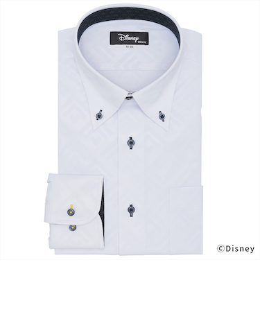 【ディズニー】 ボタンダウン 長袖 形態安定 ワイシャツ