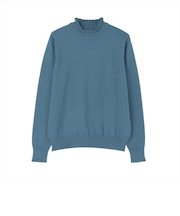 ニット もちもち フリルネック プルオーバー レディース