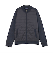 ニット 前身タフタ 裏フリース ブルゾン メンズ