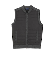 ニット 前身タフタ 裏フリース ベスト メンズ