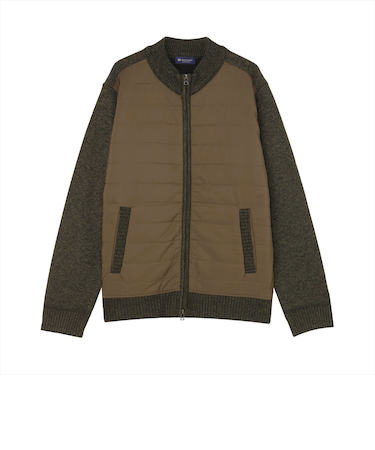 ニット 前身タフタ 裏フリース ブルゾン メンズ