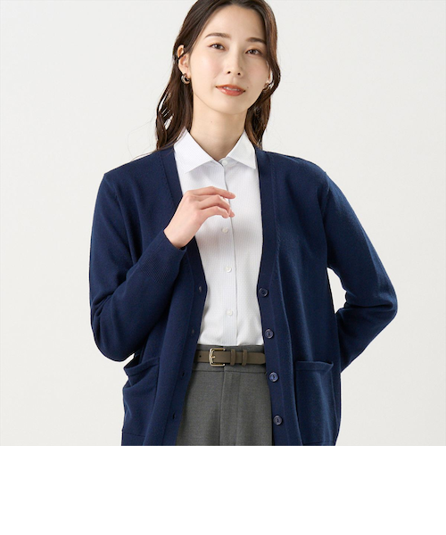 ニット スタンドヘンリーネック カーディガン レディース｜トーキョー