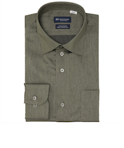 【超形態安定】 ワイド 長袖 形態安定 綿100% ワイシャツ