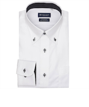 【超形態安定】 ボタンダウン 長袖 形態安定 綿100% ワイシャツ