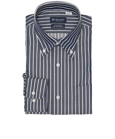 【超形態安定】 ボタンダウン 長袖 形態安定 綿100% ワイシャツ