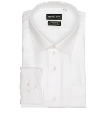 【超形態安定・大きいサイズ】 ワイド 長袖 形態安定 綿100% ワイシャツ