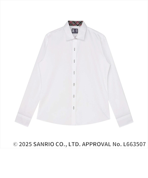 【HELLO KITTY×TOKYO SHIRTS】 ワイド 長袖 形態安定 レディースシャツ