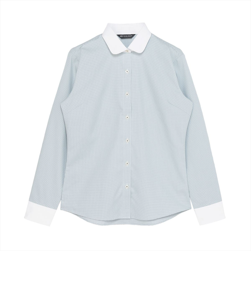 【透け防止】 ラウンド 長袖 形態安定 レディースシャツ