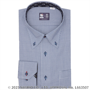 【HELLO KITTY×TOKYO SHIRTS】 ボタンダウン 長袖 形態安定 ワイシャツ