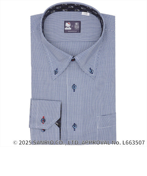 【HELLO KITTY×TOKYO SHIRTS】 ボタンダウン 長袖 形態安定 ワイシャツ