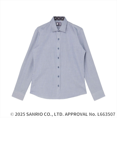 【HELLO KITTY×TOKYO SHIRTS】 ワイド 長袖 形態安定 レディースシャツ