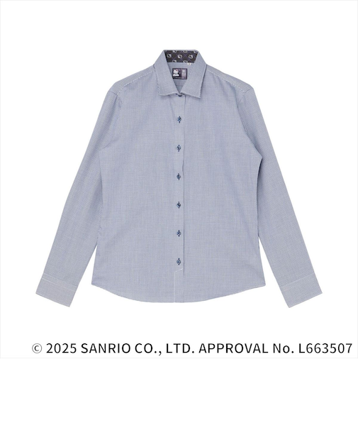 【HELLO KITTY×TOKYO SHIRTS】 ワイド 長袖 形態安定 レディースシャツ