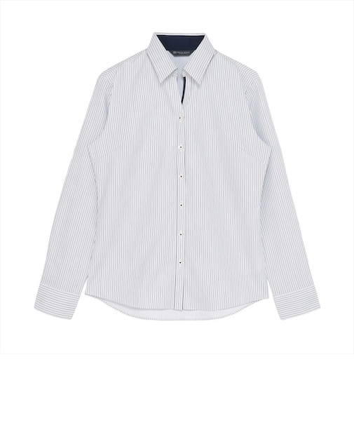 【透け防止】 スキッパー 長袖 形態安定 レディースシャツ