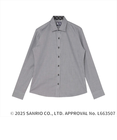 【HELLO KITTY×TOKYO SHIRTS】 ワイド 長袖 形態安定 レディースシャツ