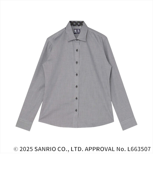 【HELLO KITTY×TOKYO SHIRTS】 ワイド 長袖 形態安定 レディースシャツ