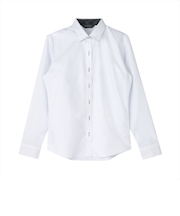 【透け防止】 ワイド 長袖 形態安定 レディースシャツ