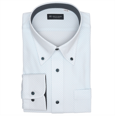 【ストレッチ・大きいサイズ】 ボタンダウン 長袖 形態安定 ワイシャツ ニットシャツ