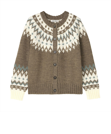 【Pitta Re:)】 ニット 求心 ジャカード カーディガン レディース