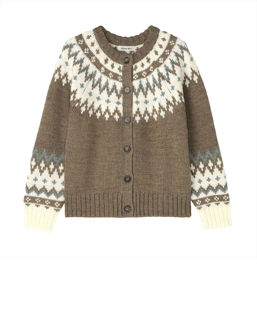 【Pitta Re:)】 ニット 求心 ジャカード カーディガン レディース