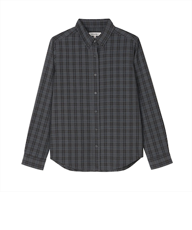 【Pitta Re:)】 カジュアルシャツ チェック柄 ボタンダウン衿 長袖 レディース