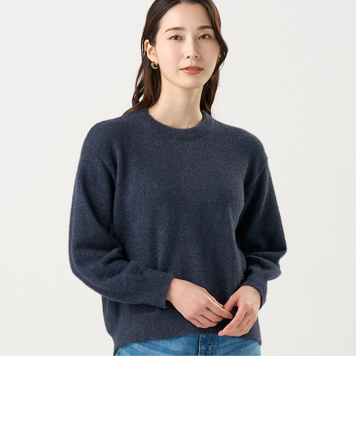 【Pitta Re:)】 ニット ラメフェザー プルオーバー レディース