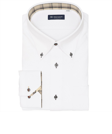 【ストレッチ】 ボタンダウン 長袖 形態安定 ワイシャツ ニットシャツ