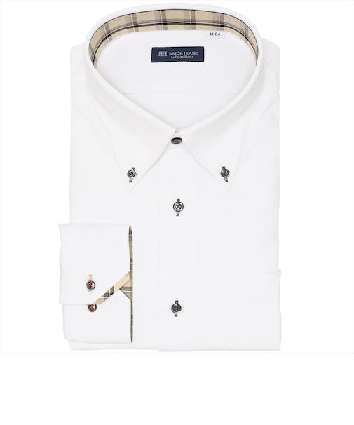 【ストレッチ】 ボタンダウン 長袖 形態安定 ワイシャツ ニットシャツ