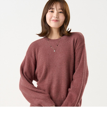 【Pitta Re:)】 ニット ラメフェザー プルオーバー レディース