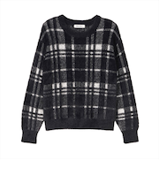 【Pitta Re:)】 ニット フェザーチェック プルオーバー レディース
