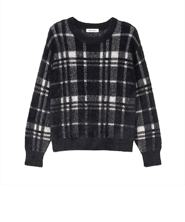 【Pitta Re:)】 ニット フェザーチェック プルオーバー レディース