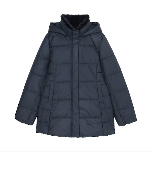 アウター ファイバーダウン ハーフコート レディース