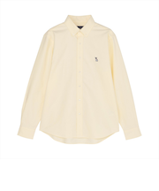 カジュアルシャツ フレンチブルドッグ刺繍 オックスフォードシャツ ボタンダウン 長袖 メンズ