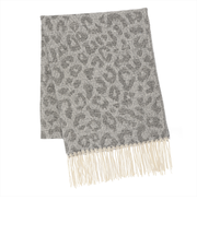 レオパード&ヘリンボーン柄 ジャカード ストール レディース