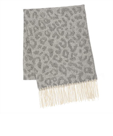 レオパード&ヘリンボーン柄 ジャカード ストール レディース