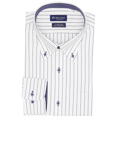 【超形態安定】 ボタンダウン 長袖 形態安定 綿100% ワイシャツ