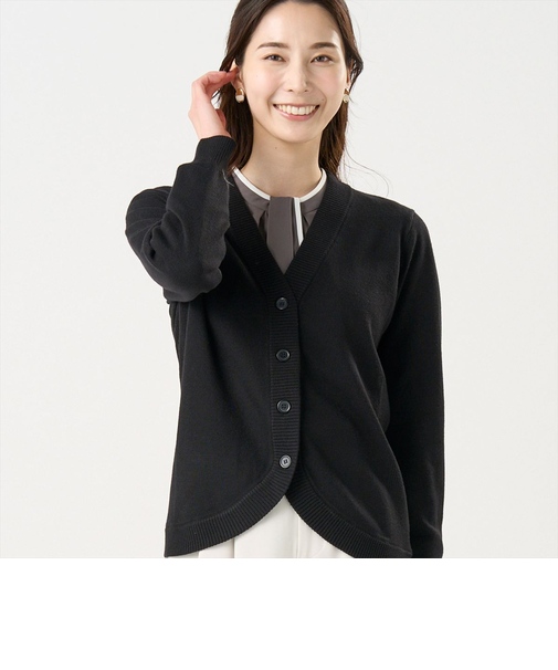 ニット 裾丸Ｖネック カーディガン レディース