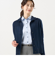 ニット スタンドヘンリーネック カーディガン レディース