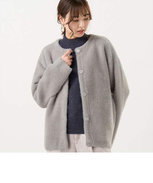 アウター Wフェイス ニット ジャケット レディース