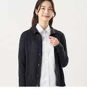 ニット スタンドヘンリーネック カーディガン レディース