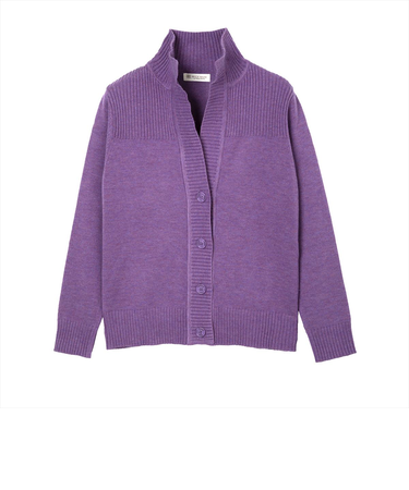 ニット スタンドヘンリーネック カーディガン レディース