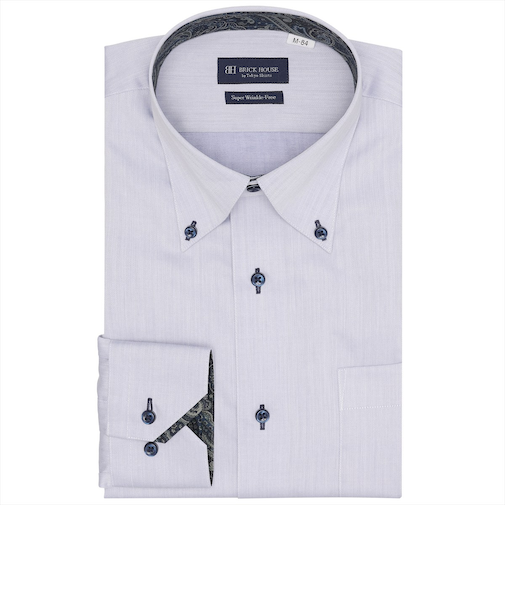 【超形態安定】 ボタンダウン 長袖 形態安定 ワイシャツ