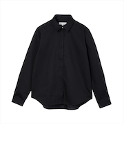 【透け防止】 衿・前立比翼刺繍 カジュアルシャツ レギュラー 長袖 レディース