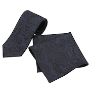 ネクタイ＆ポケットチーフセット イタリア生地 日本製 毛100% カノニコ ビジネス フォーマル ギフト