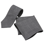 ネクタイ＆ポケットチーフセット イタリア生地 日本製 毛100% カノニコ ビジネス フォーマル ギフト