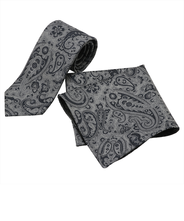 ネクタイ＆ポケットチーフセット イタリア生地 日本製 毛100% カノニコ ビジネス フォーマル ギフト