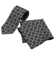 ネクタイ＆ポケットチーフセット イタリア生地 日本製 毛100% カノニコ ビジネス フォーマル ギフト