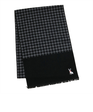 シルクタッチ マフラー 刺しゅう入り ベーシック メンズ レディース