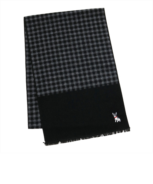 シルクタッチ マフラー 刺しゅう入り ベーシック メンズ レディース