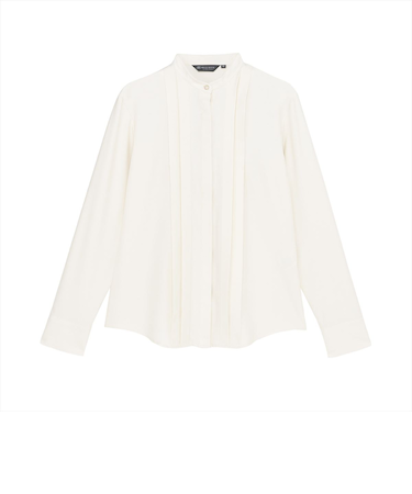 【COFREX】 スタンド ビジュー ブラウス 長袖 レディースデザインシャツ