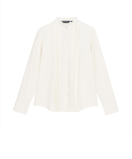 【COFREX】 スタンド ビジュー ブラウス 長袖 レディースデザインシャツ